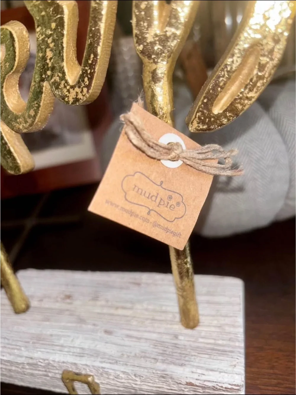 Mud Pie Gold 'Merry' Script Stocking with Cream Base